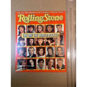 LIVE AID Rolling Stones Cover Clipping Bowie/McCartney Magazine 1985 Vintage